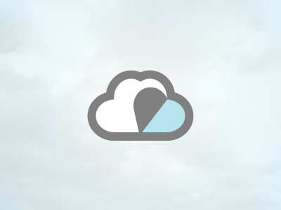 Silver Linings silverlining heart cloud logo branding outline peel