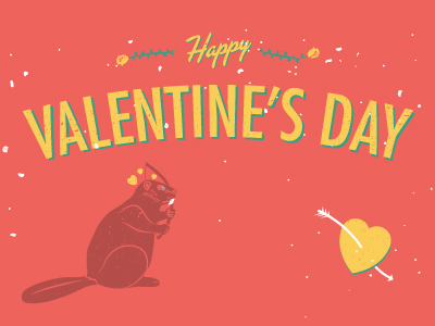 Happy Valentine's Day beaver gif heart illustration valentine vday