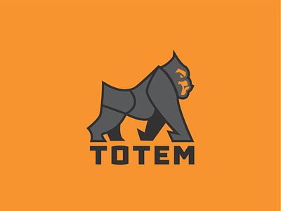 Totem Fitness branding design gorilla illustration lines logo simple totem vector