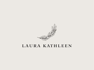 Laura Kathleen Photography branding illustration laurel lines logo serif simple