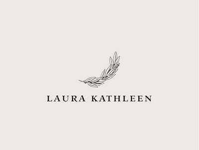 Laura Kathleen Photography branding illustration laurel lines logo serif simple