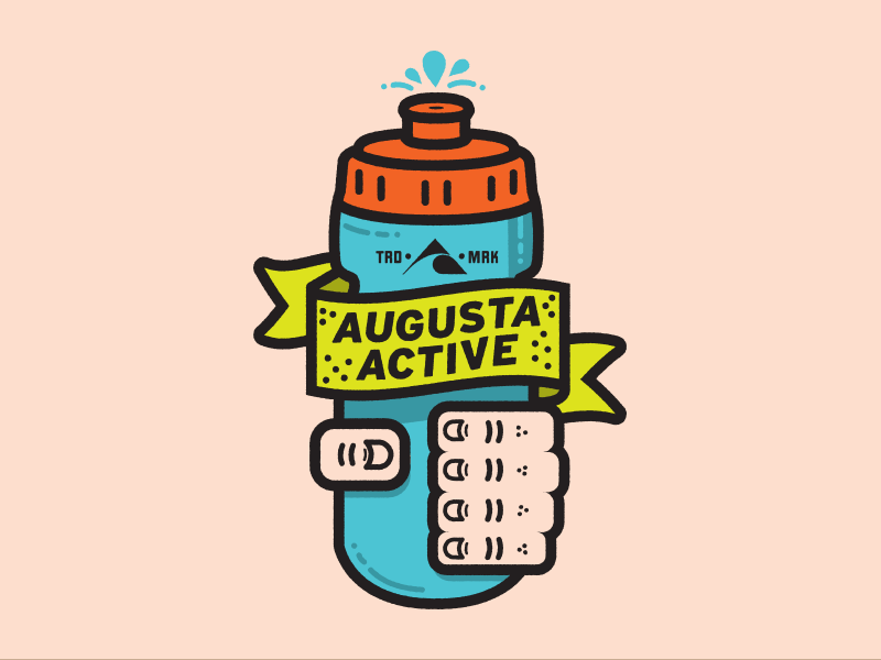 Augusta Active Temporary Tattoo color hand illustration tattoo water bottle