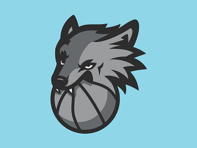 Wolf Bite basketball bite illustration lines shadows sports team thick wolf