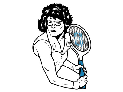 Billie Jean King billie jean king clean design illustration illustrator lines profile simple tennis vector