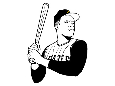 Roberto Clemente baseball clean design illustration illustrator lines pirates roberto clemente simple vector