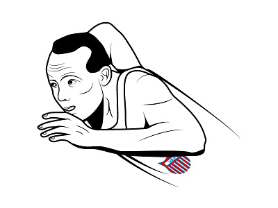 Jesse Owens clean design illustration illustrator jesse owens lines simple track and field usa vector
