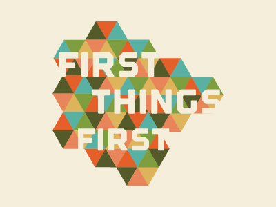 First Things First clean color digital geometric hexagon minimal retro squares triangles