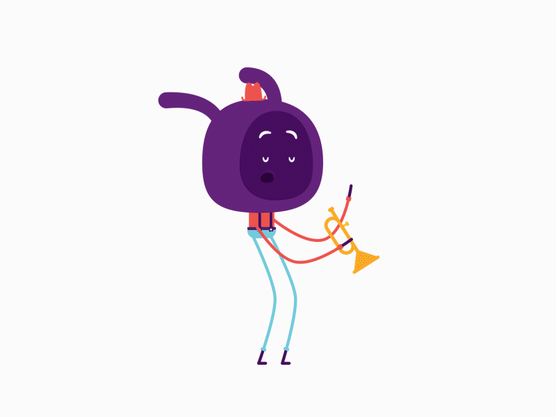Jazz Trumpet animation character gif motion