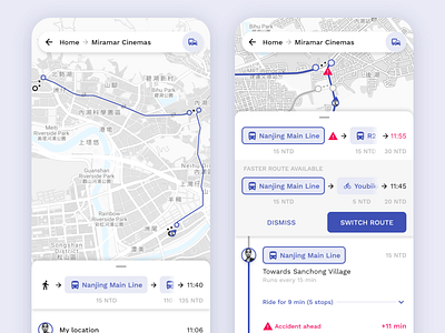 Loona Transit UI app design maps mobile mobility mockup service transit transport ui ux