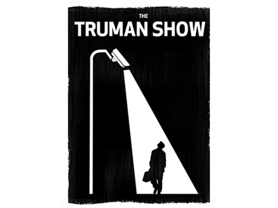 Poster | Truman Show black black and white camera illustrator light movie poster puppet reality show shadow shadow puppet show silhouette surveillance truman truman show trumanshow tv show tvshow white