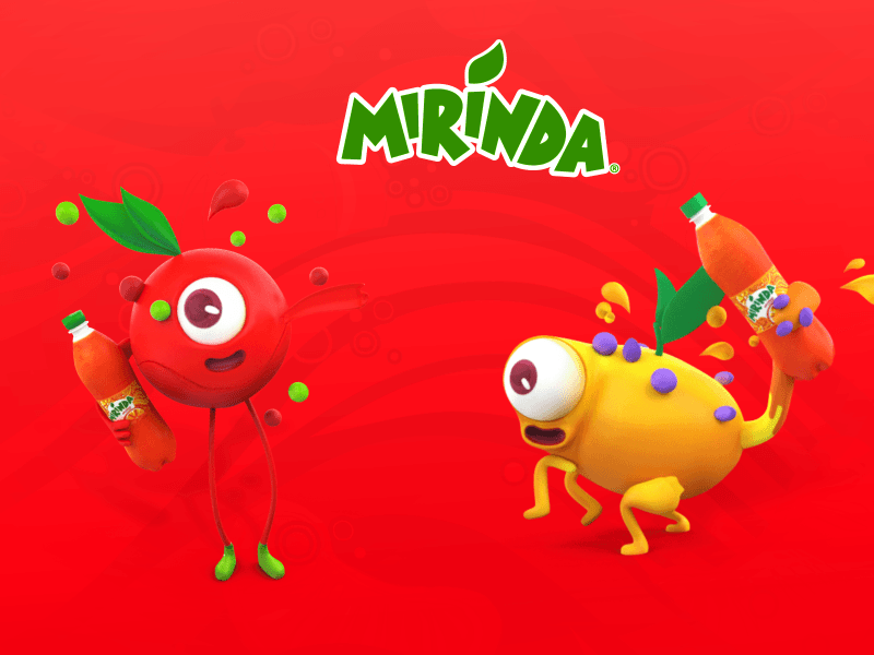 Mirinda AR application 3d animation ar app c4d cinema 4d cinema4d freelance illustration modeling rigging texturing