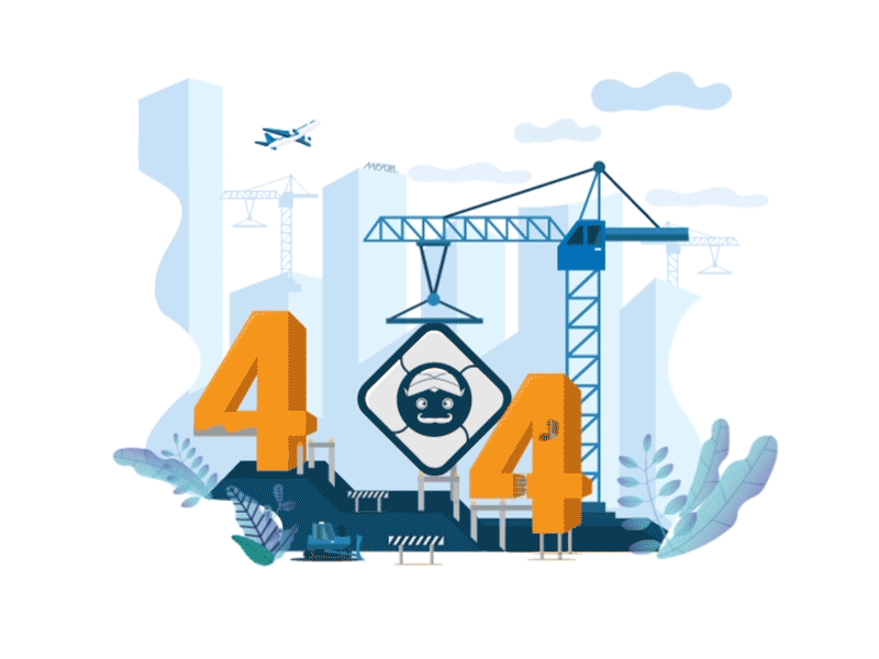PAGE ERROR 404 UNDER CONSTRUCTION animation flat icon illustration ui web website
