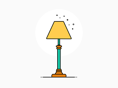 TGC 001 // Old Lamp flat illustration lamp light sketch sparkle vector