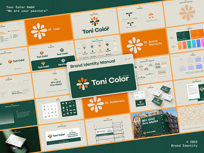 Toni Color - We are your painters. branding color construction endrit logo maliqi minimalistic paint painters repair slogan splash toni