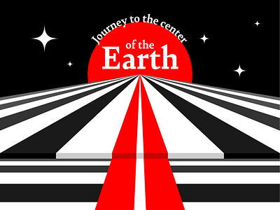 Journey to the Center of the Earth black black white earth illustration minimalistic red