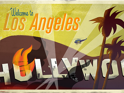 Los Angeles postcard hollywood la los angeles postcard vintage