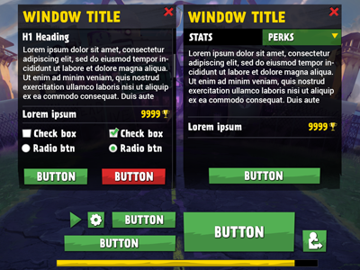 WZ UI Style buttons design funpocalypse game ui