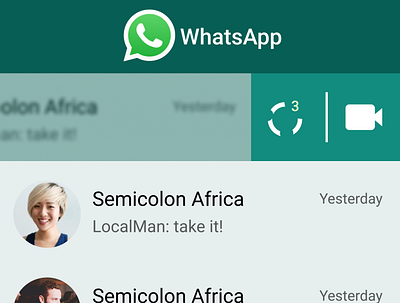 WhatsApp 3 app design ui