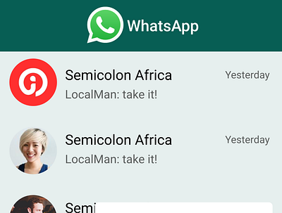 WhatsApp 4 app design ui