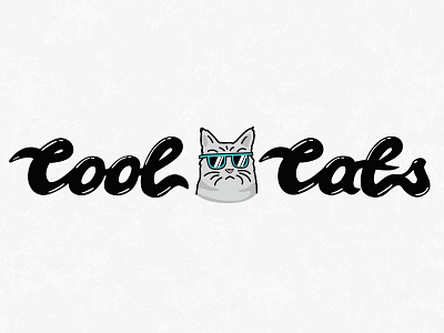 Cool Cats branding cartoon cats character design hand drawn illustration lettering logo typography