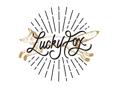 Luckyfox logo variation branding design fox graphic handlettering lettering logo script typography
