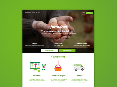 Farmdrop branding colours design web website
