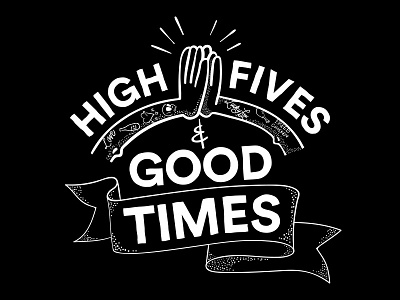 High Fives & Good Times branding design fox graphic handlettering lettering logo script typography