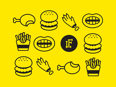 Luckyfox Pattern branding design food illustration lettering logo restaurant