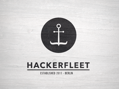 Hackerfleet (sketch) anchor black code logo retro sailor sea ship