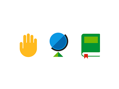 MyGestunary Visual Language Exploration blue book bookmark design dictionary globe green hand icon illustration minimal yellow