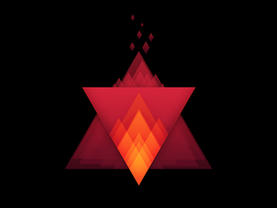 Can I has triangles? experiment fire lisergic orange pink red