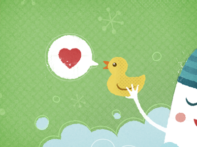 I Love Retro duck heart illustration love retro