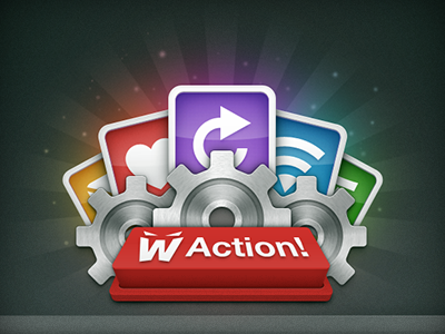 Magic Button blue button cog green heart icon illustration love purple rainbow red rotate wifi yellow