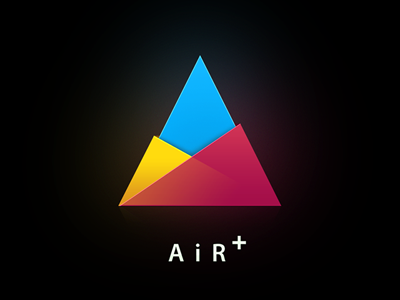 Air+ black cyan light logo magenta triangle yellow