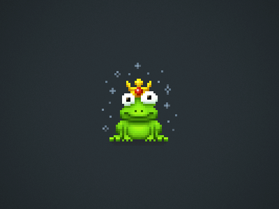 Magic frog crown frog icon low magic pixel art prince resolution sprite