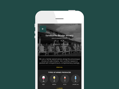 GrapeTrail - Winery Profile flat ui ios app iphone app minimal wine tour app