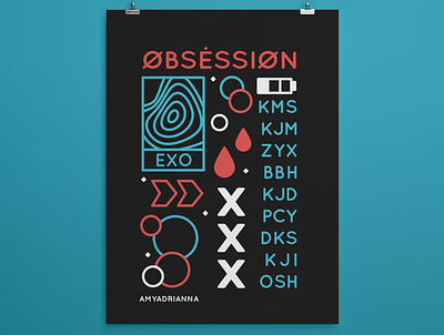 Obsession design exo illustration kpop poster poster design vector