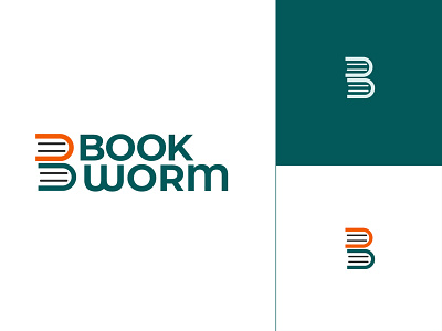 BookWorm - Thirty Logos Challenge #14 branding design icon identity illustration illustrator lettering logo type vector