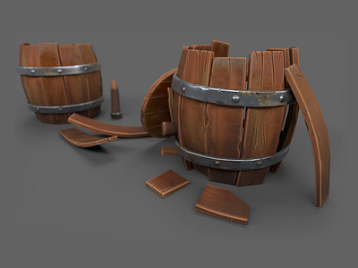 Stylized wooden barrel