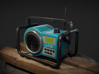 Portable radio game-ready asset 3d design game modeling radio render texture unreal