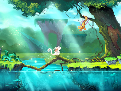 Digital background background character colorful daylight design game illustration story water