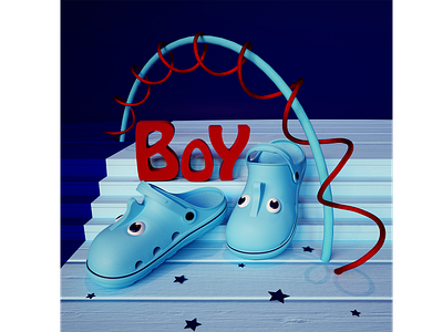 kids crocs 3d 3d art advertising boy branding c4d cinema4d crocs graphic design kid kids octane product product design