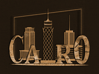 Cairo landmarks design illustration typography vector