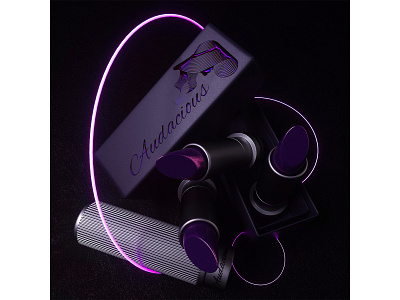 pro5 3d 3d art advertising branding c4d cosmetics design graphic design makeup octane packaging product product design purple rough silver