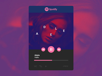 Spotify Widget Concept adele interface music music player play shuffle spotify ui ux widget