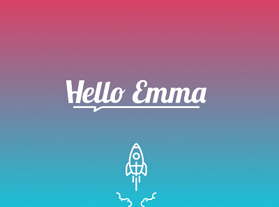 Hello Emma logo design branding design figma gradient logo typography