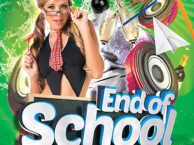 End of School flyer party school