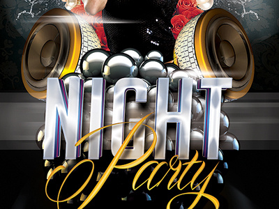 Night Party event flyer print template