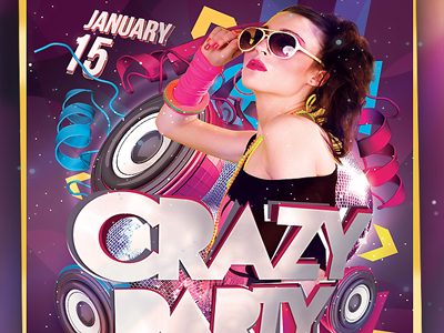 Crazy Party Flyer Template crazy party event flyer party print template