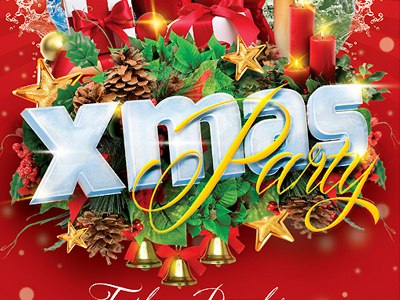 Xmas 2014 Christmas Party Flyer christmas new year noel party print template xmas